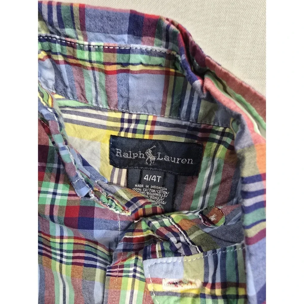 Ralph‎ Lauren Boys Button Up Shirt Long Sleeves Chino Pants 4 T Lot Of 2